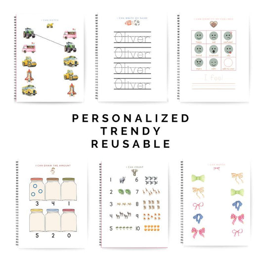 Little Learning Book – Personalized Preschool Activity Book (Reusable Dry-Erase)